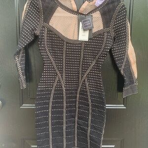 Herve Leger Black and Tan Women's Dress